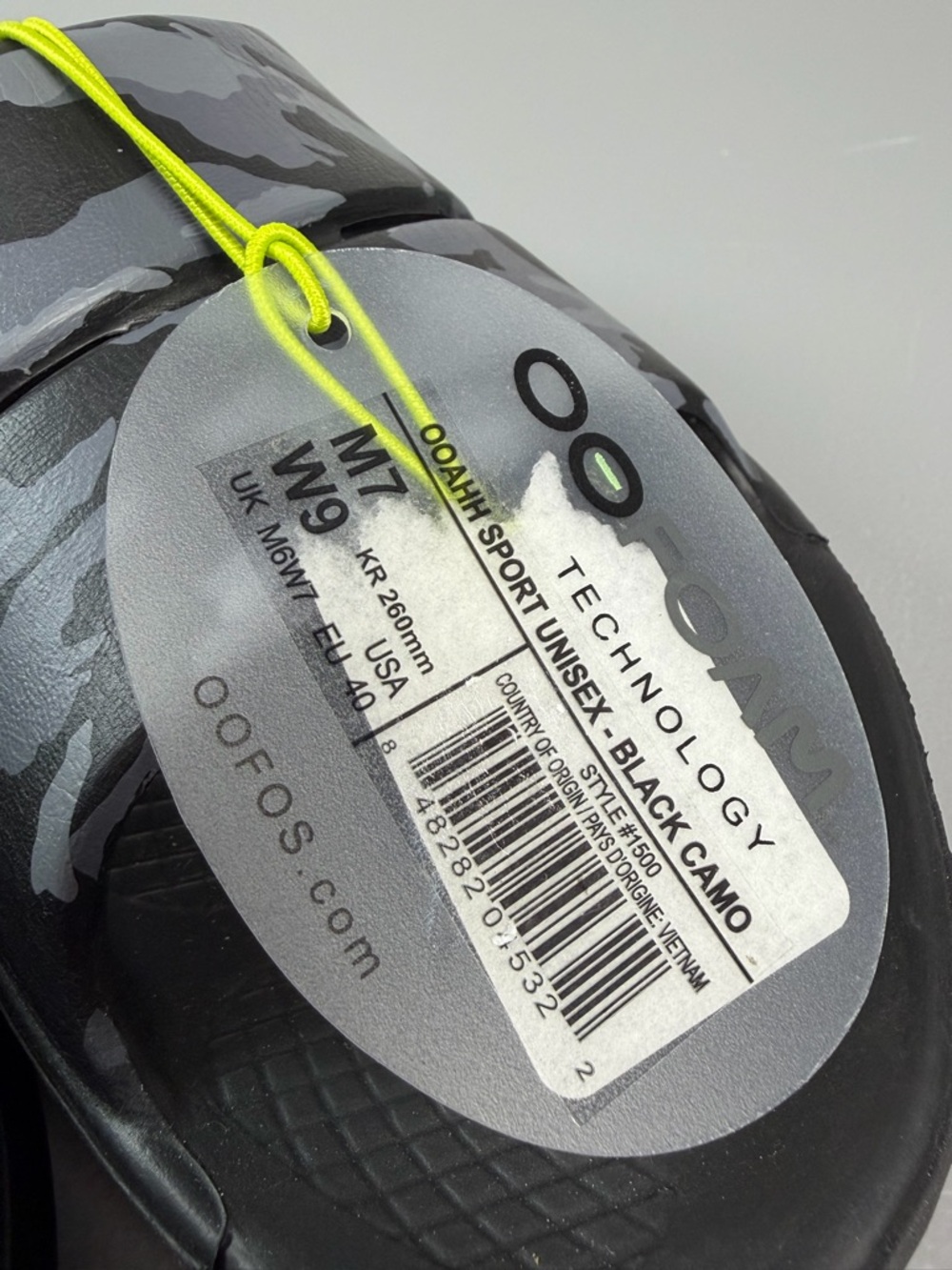 New OOFOS OOAHH Sport Slides Black Camo Recovery Slip On Sandal M7/W9 - Picture 3 of 11